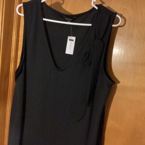 Banana Republic Black Sleeveless Top with Bow XL